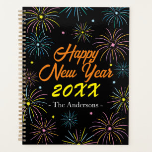 Flat Colourful Happy New Year Party Planner