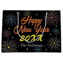 Flat Colourful New Year's Eve Party - Black