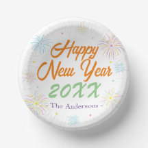 Flat Colourful New Year's Eve Party - White