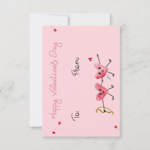 Flat Cupid's Arrow Hearts Valentine's Day Card