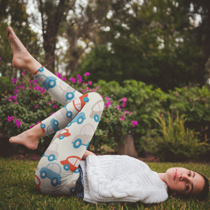 flat cute cars leggings
