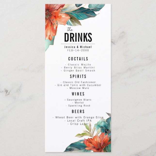 Flat Drinks menu  Hibiscus Serenade Paradise (Front)