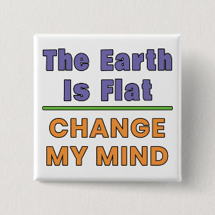 Flat Earth 2 Inch Square Button
