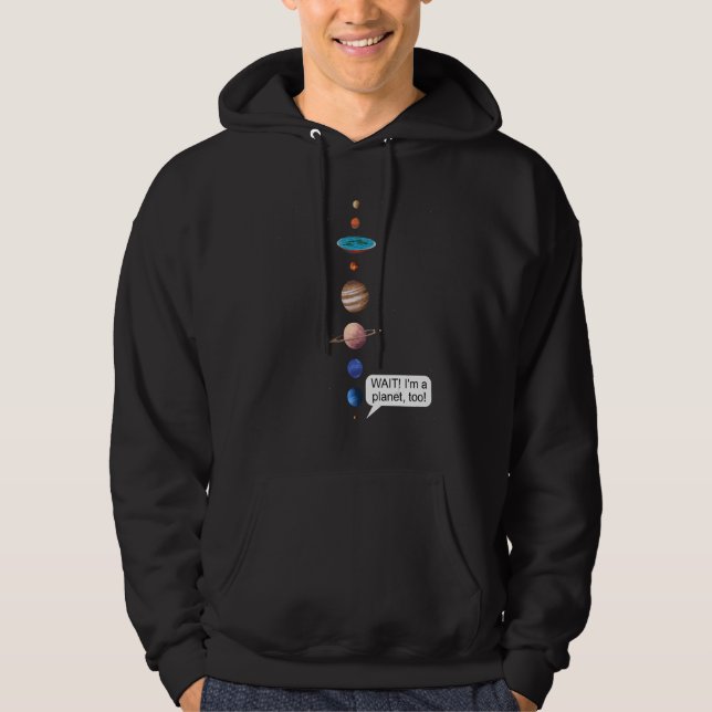 Flat Earth and Never forget Pluto Society Flathert Hoodie (Front)