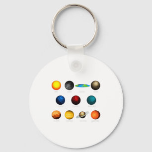 Flat Earth And Planets Funny Flat Earthers T Shirt Keychain