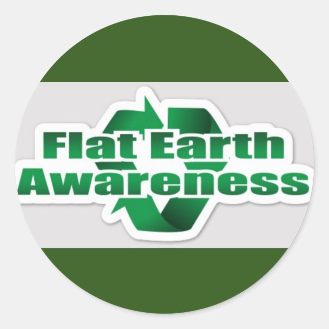Flat Earth Awareness Classic Round Sticker (Front)