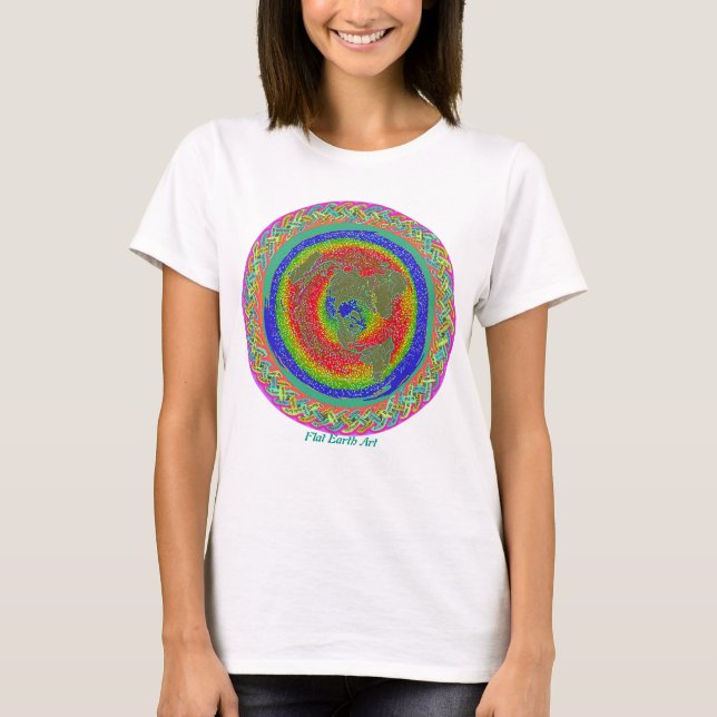 Flat Earth Bible Scripture original painting T-Shirt (Front)
