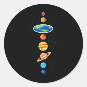 Flat Earth Conspiracy - Solar System Planets - Fla Classic Round Sticker