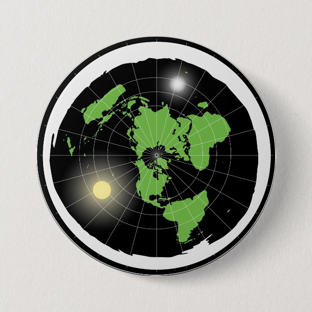 Flat Earth Design Button (Front)