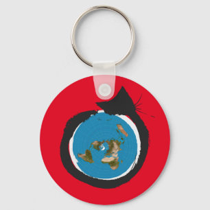 Flat Earth Designs - CAT MAP CLASSIC Keychain