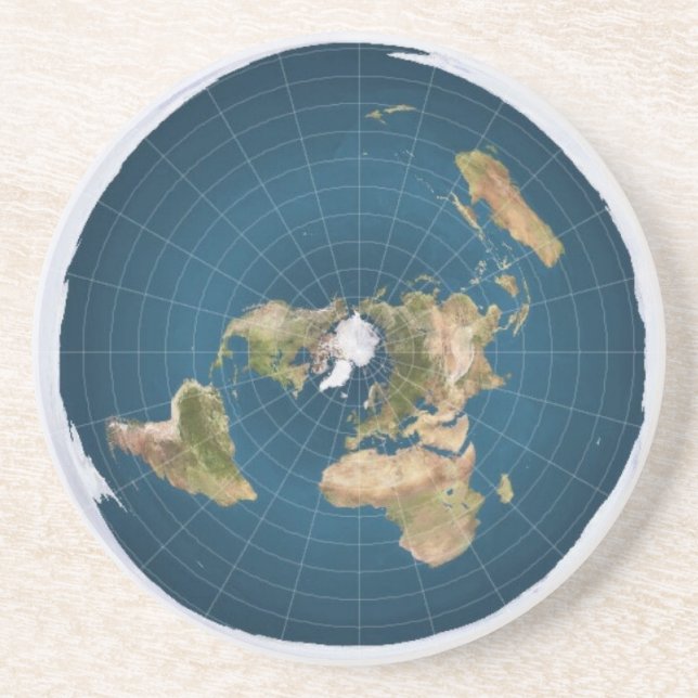 Flat Earth Drink Coaster  (Front)