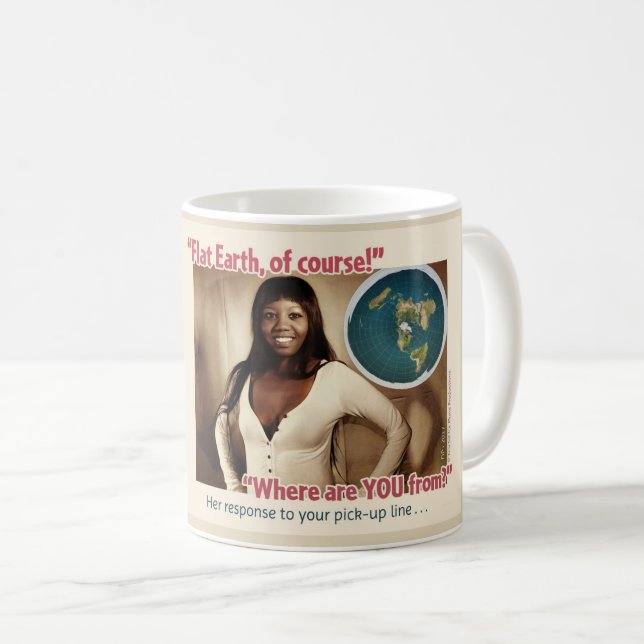 Flat Earth Educational Coffee Mug #3 (Front Right)