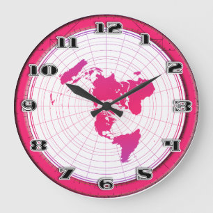 Flat Earth Gleasons Stationary Map of the World Large Clock