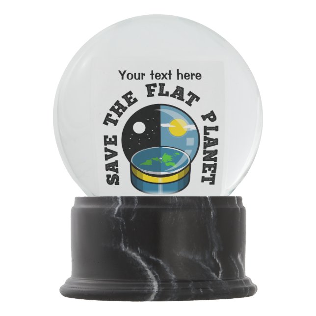 Flat earth in snow globe (Front)