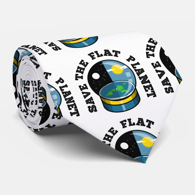 Flat earth in snow globe tie (Rolled)
