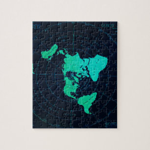 Flat Earth Map (Azimuthal equidistant projection) Jigsaw Puzzle