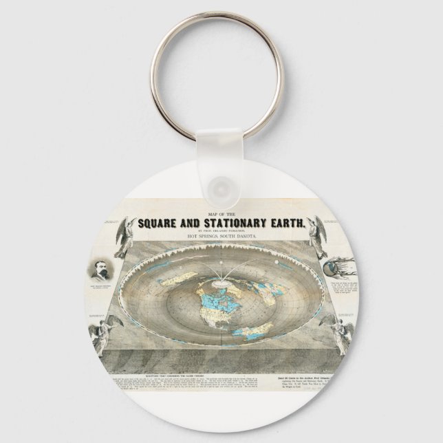 Flat Earth Map Keychain (Front)