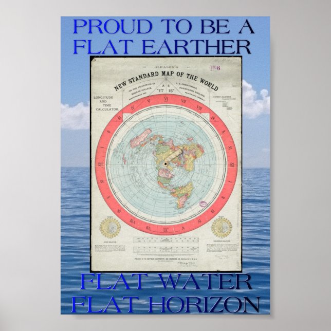 Flat Earth Map Poster (Front)