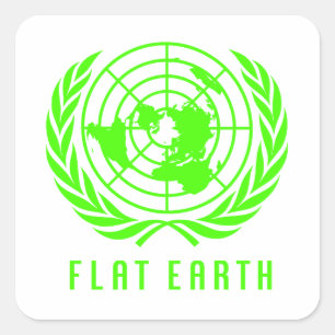 Flat Earth map square sticker