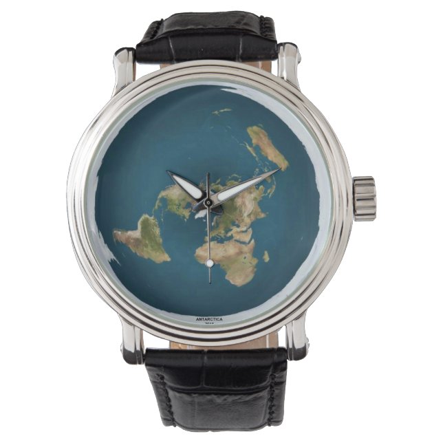 Flat Earth Map Wrist Watch (Front)