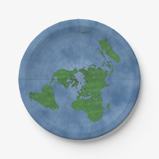 Flat Earth Paper Plate