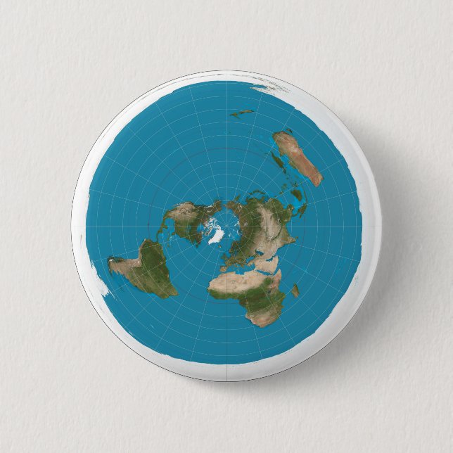 Flat Earth - Round button (Front)