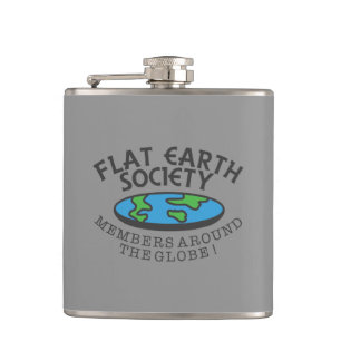 Flat Earth Society Members Around The Globe Hip Flask