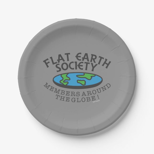 Flat Earth Society Members Around The Globe Paper Plate (Front)