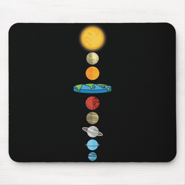 Flat Earth Society Planet Solar System Gift Mouse Pad (Front)