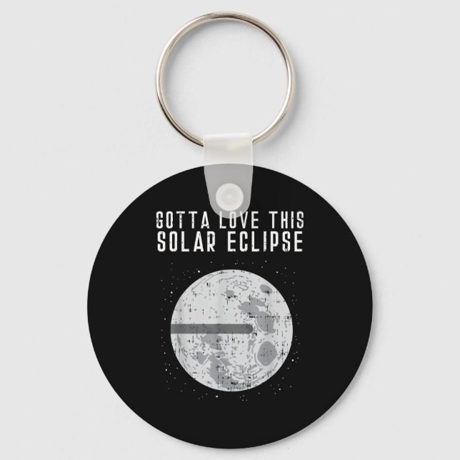 Flat Earth Solar Eclipse Moon Funny Consracy Theor Keychain (Front)