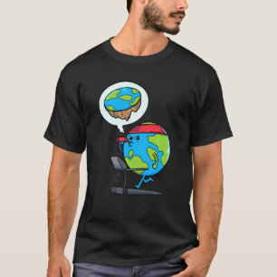 Flat Earth Workout Gym Fitness Earthers Conspiracy T-Shirt