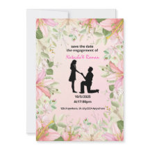  flat engagment invitation card Size: 5" x 7
