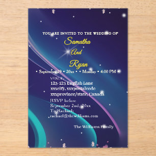 Flat Floral Wedding Invite Acrylic Invitations