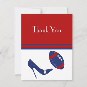 Flat Football Theme Thank You Card