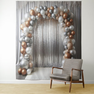 Flat Gold & Flat Silver Balloon Arch-Not Metallic Tapestry