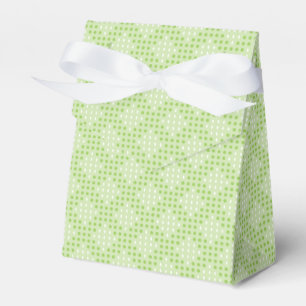 Flat Green Dots and Ovals Pattern Favor Box