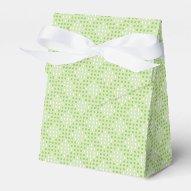 Flat Green Dots and Ovals Pattern Favor Box (Front Side)