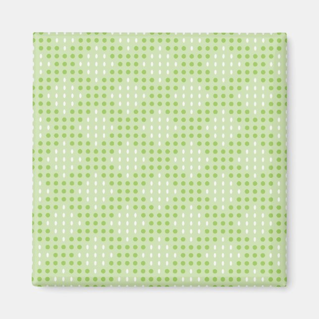 Flat Green Dots and Ovals Pattern Magnet (Front)