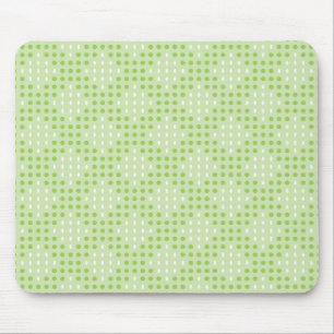 Flat Green Dots and Ovals Pattern Mouse Pad