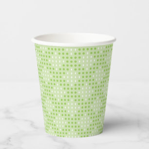 Flat Green Dots and Ovals Pattern Paper Cups