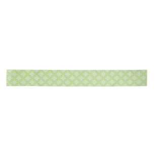 Flat Green Dots and Ovals Pattern Satin Ribbon