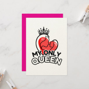 Flat Greeting Card (Squared) : My Only Queen