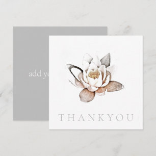 FLAT GREETING CARD : THANK YOU : WHITE LOTUS