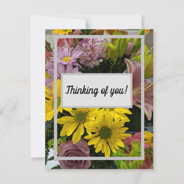 Flat greeting card-thinking of you invitation (Front)