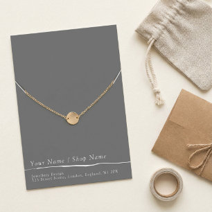 Flat grey minimal necklace/bracelet display card