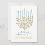 Flat Hanukkah Card<br><div class="desc">Flat Hanukkah Card created from original Menorah watercolor painting.</div>