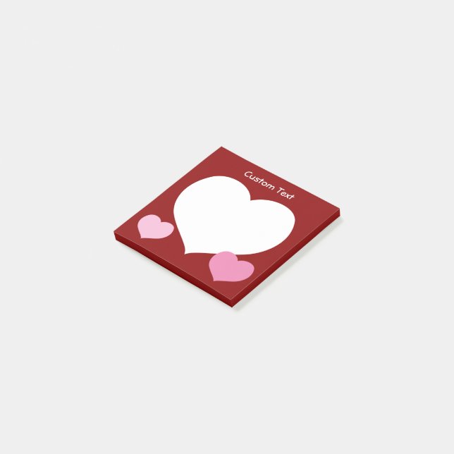 Flat Heart Icon Post-it Notes (Angled)