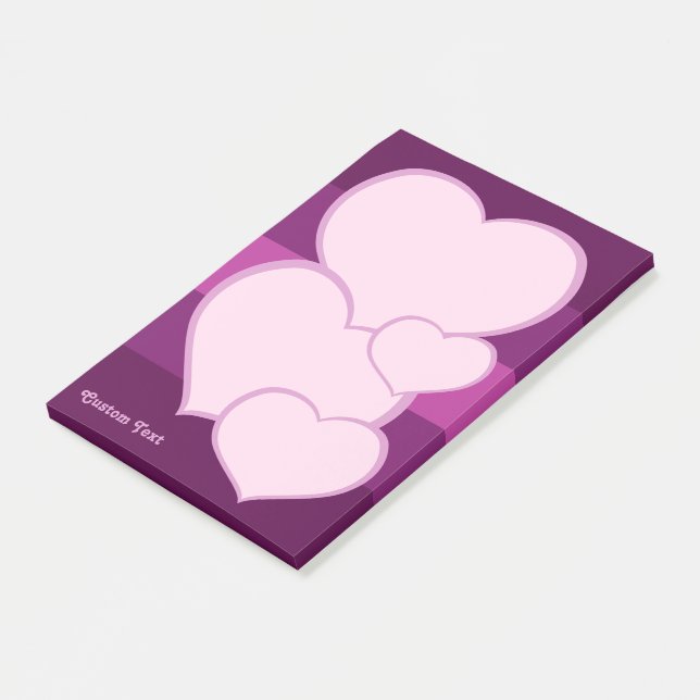 Flat Heart Icon Post-it Notes (Angled)