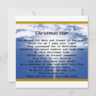 Flat Holiday Card- Christmas Star Card