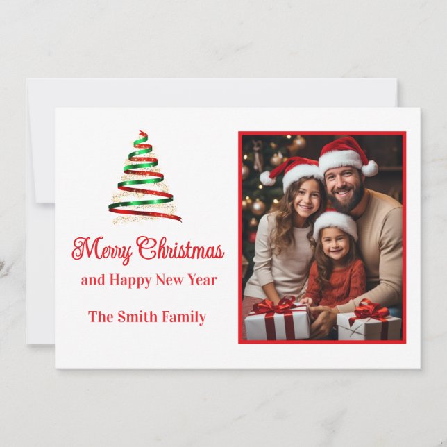Flat Holiday Card Custom Photo (Front)
